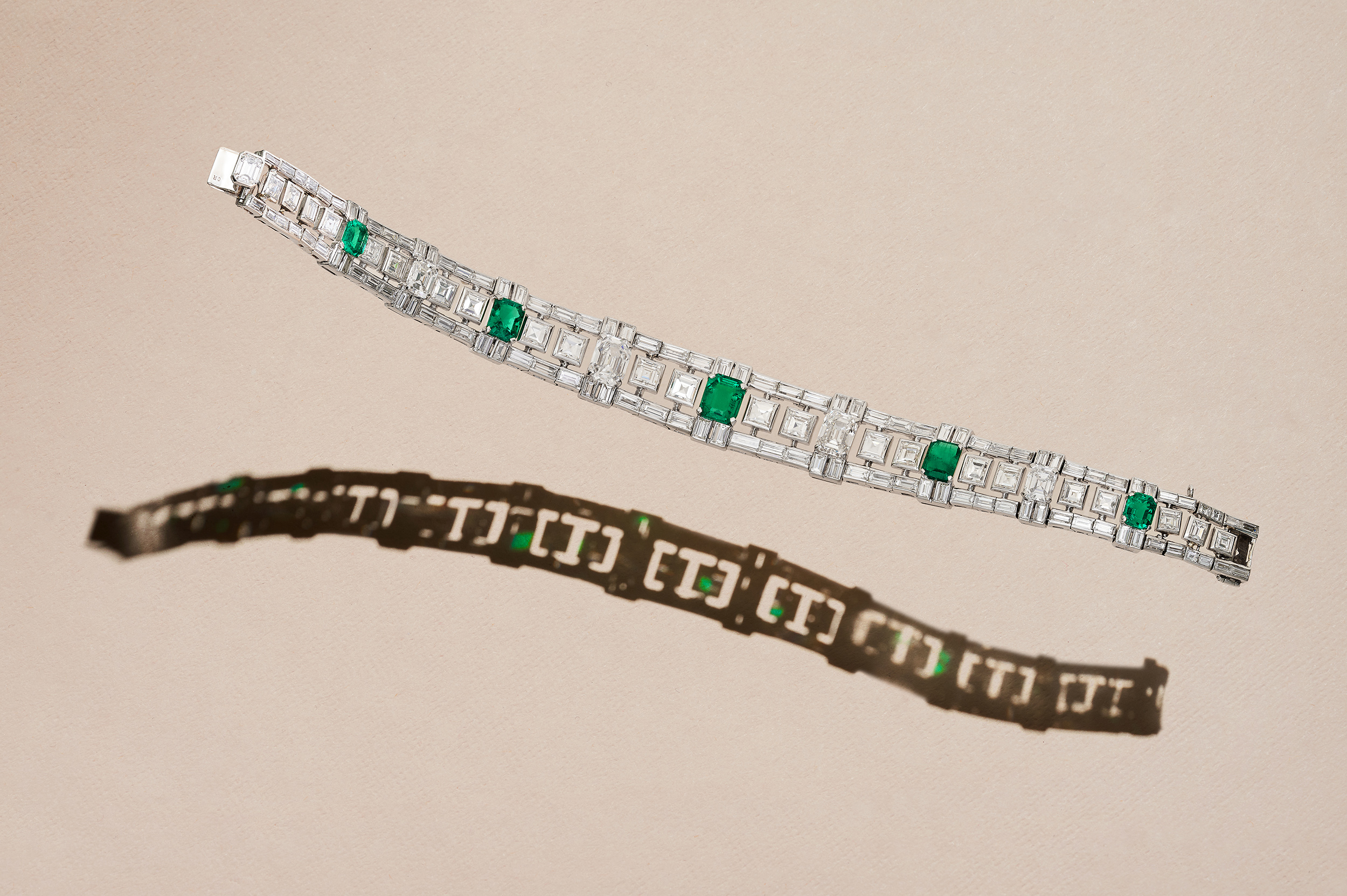 Bulgari Emerald and Diamond Bracelet for sale auction online