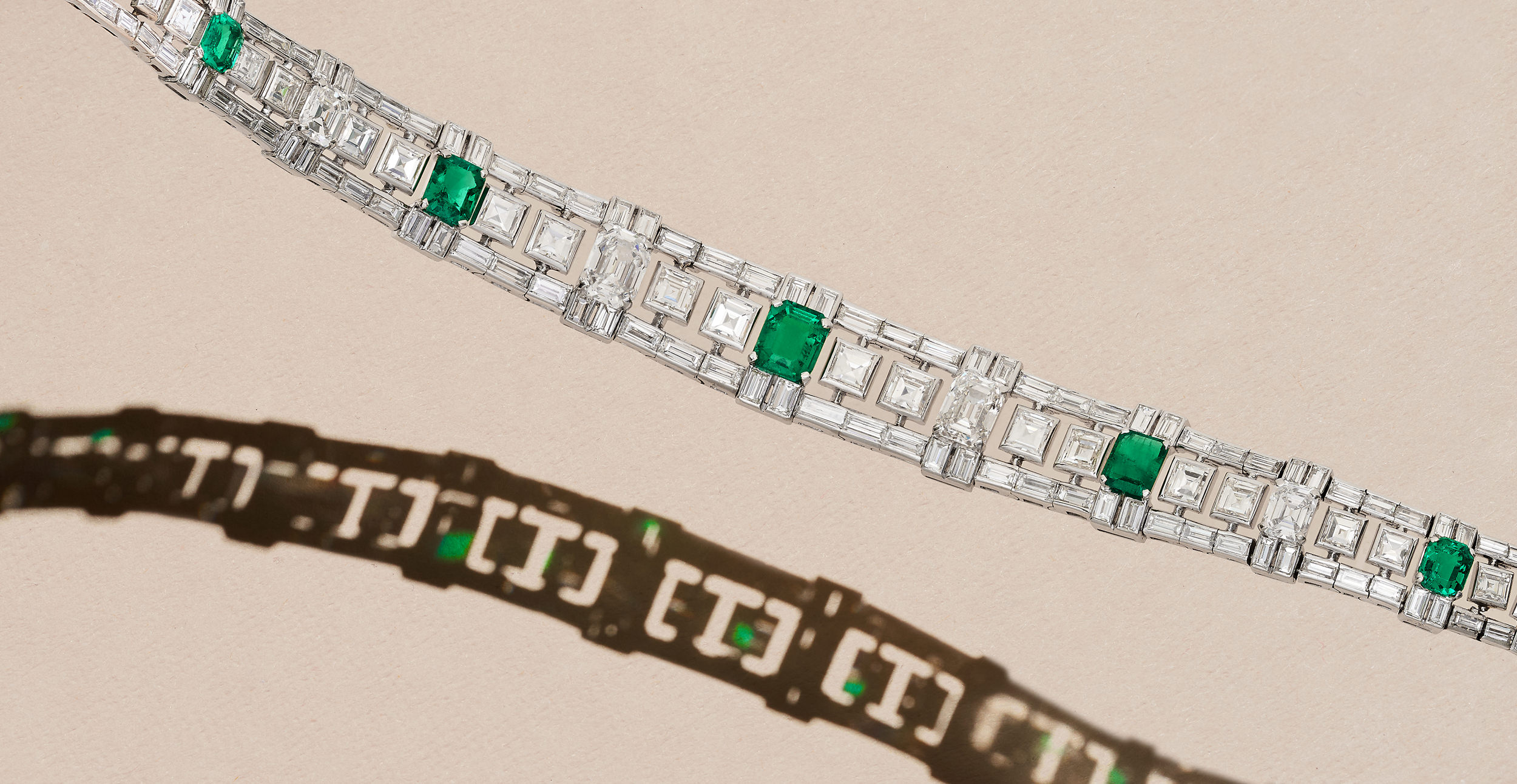 Bulgari Emerald Diamond Bracelet for sale online and at auction