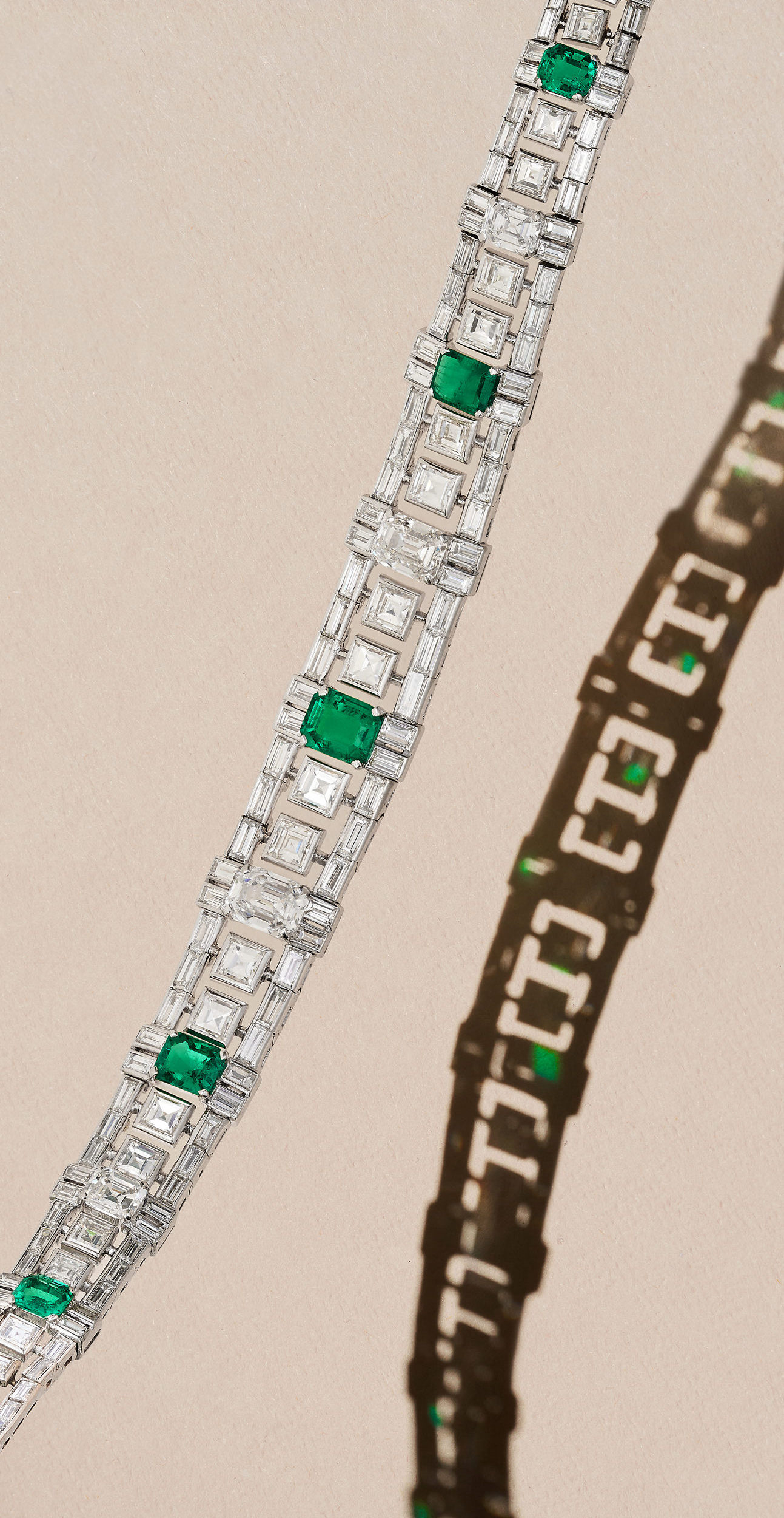 Bulgari Emerald Diamond Bracelet for sale online and at auction